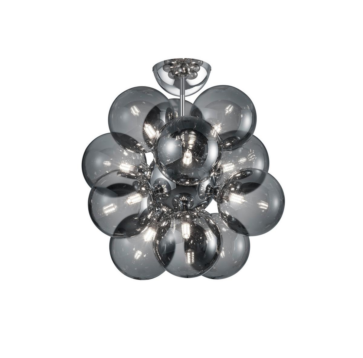 Mennyezeti Lámpa Alicia - krómszínű/szürke, Design, üveg/fém (45/46,5cm) - Trio Leuchten