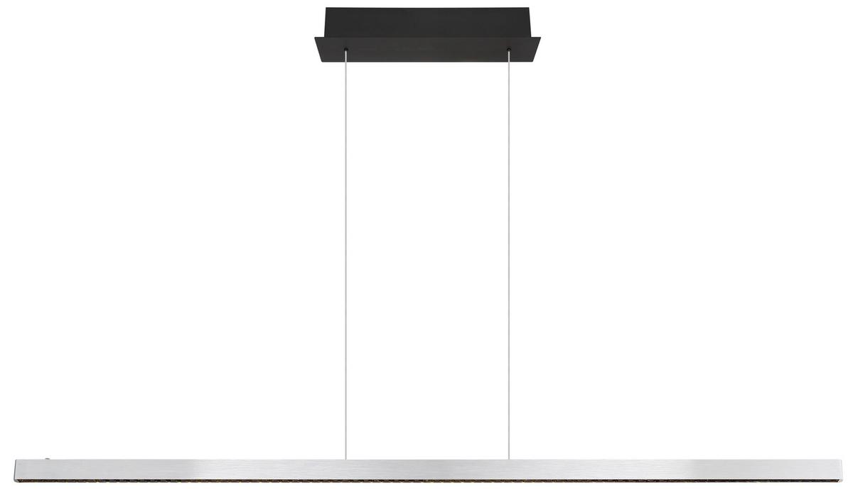 Viseča Led-svetilka 17013h1 - črna/prosojno, Design, kovina/umetna masa (150/9/120cm) - Globo