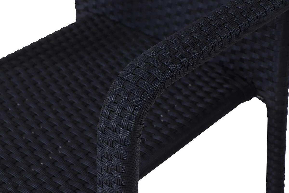 Stapelsessel Schwarz wetterfest - Schwarz, MODERN, Kunststoff/Metall (56/83/60cm) - Siena Garden