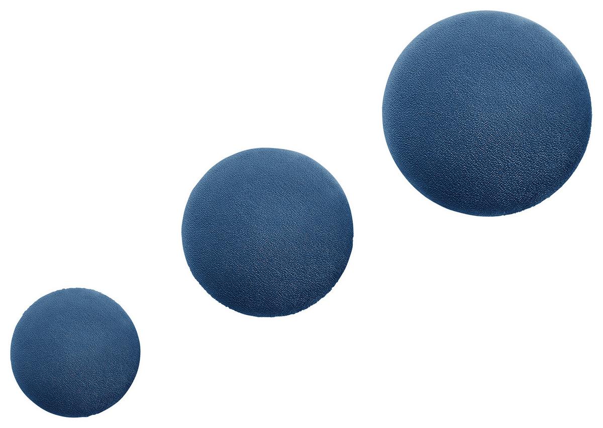 Haken Pamilla in Dunkelblau, 3er Set - Dunkelblau, MODERN, Textil (10/8/6/6/6/5,4cm) - Mömax