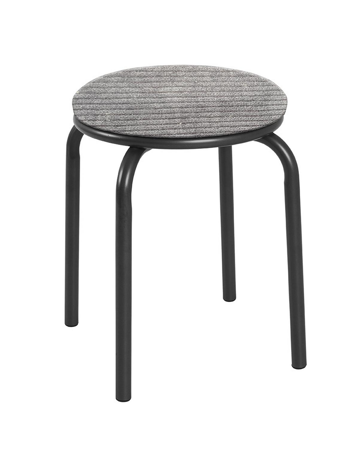 Stapelhocker in Schwarz/Dunkelgrau - Dunkelgrau/Schwarz, MODERN, Textil/Metall (45/46/45cm) - Mömax