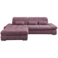 Wohnlandschaft Dalida Brombeere Chenille - Chromfarben/Brombeere, Design, Textil/Metall (196/300cm) - Livetastic