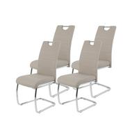 SCHWINGSTUHL-SET FLORA S 4ER-SET - Chromfarben/Weiß, MODERN, Textil/Metall (43/98/59cm) - MID.YOU