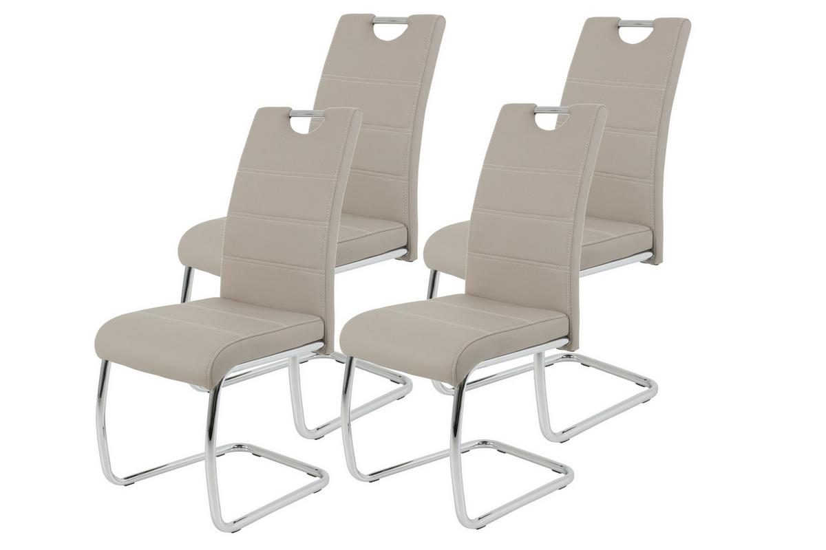 SCHWINGSTUHL-SET FLORA S 4ER-SET - Chromfarben/Weiß, MODERN, Textil/Metall (43/98/59cm) - MID.YOU