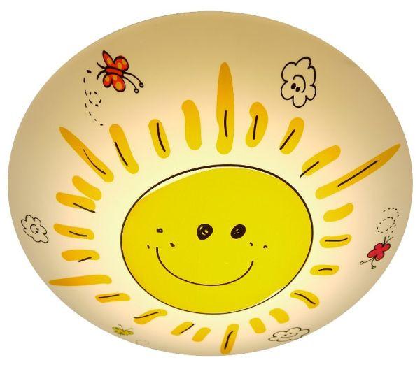 LAMPA SUFITOWA DZIECIĘCA 681 SUNNY - biały/żółty, Design, tworzywo sztuczne/metal (36cm)