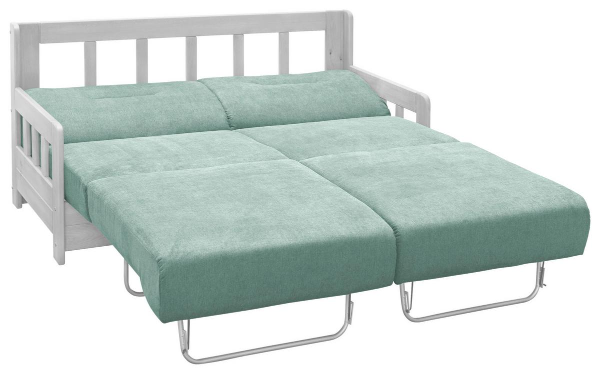 Schlafsofa Camino Mintgrün Mikrofaser - Weiß/Mintgrün, KONVENTIONELL, Holz/Textil (154/88/90cm) - Livetastic