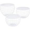 Beistelltischset in Weiß, 3-teilig - Weiß, Metall - MÖMAX modern living