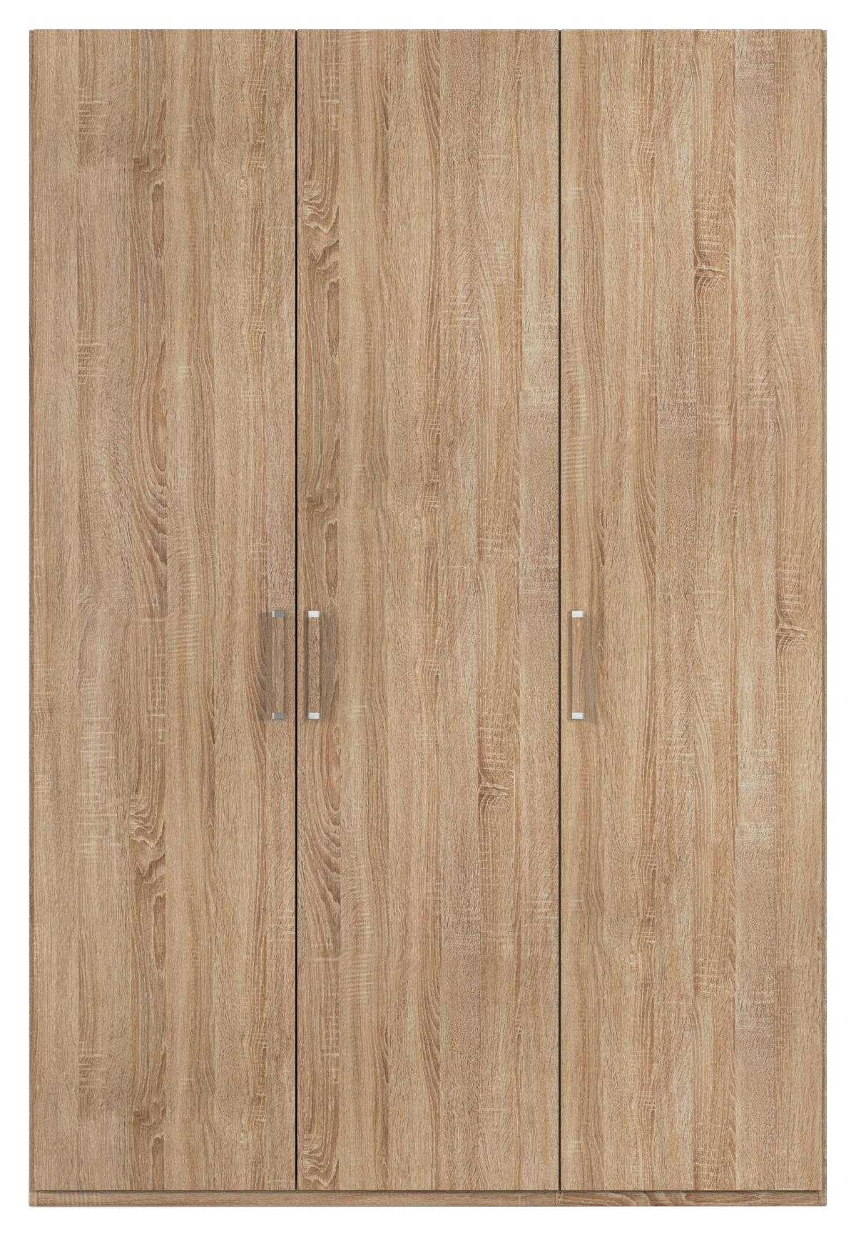 Omara S Klasičnimi Vrati Evelyn, Barva Hrasta - srebrne barve/hrast sonoma, Design, umetna masa/leseni material (151/223/60cm) - Novel