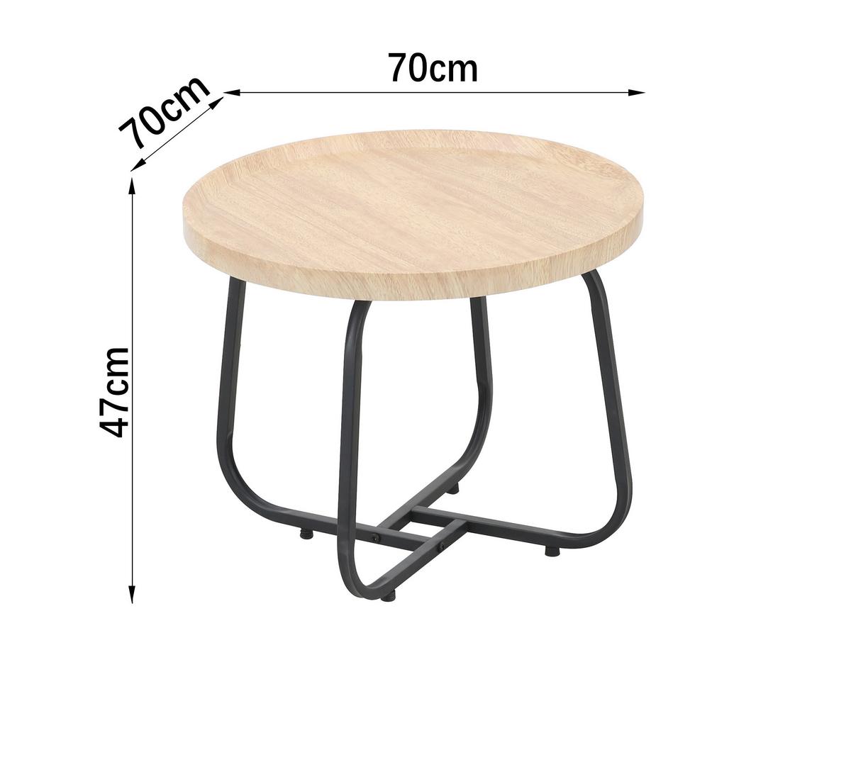 Stolić Fiona - boje hrasta/crna, Moderno, drvni materijal/metal (70/50/47/42cm) - Based