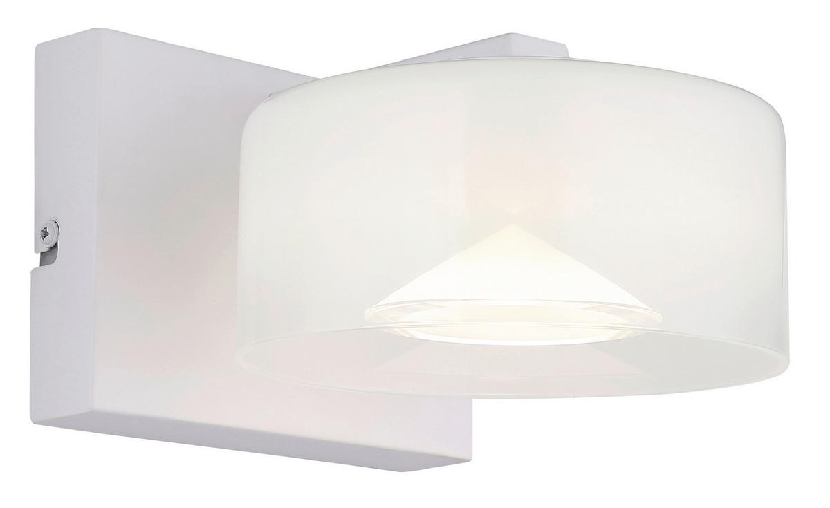 Aplică de perete cu LED Belinda - alb/străveziu, Design, plastic/sticlă (15/19,5/11cm) - Globo