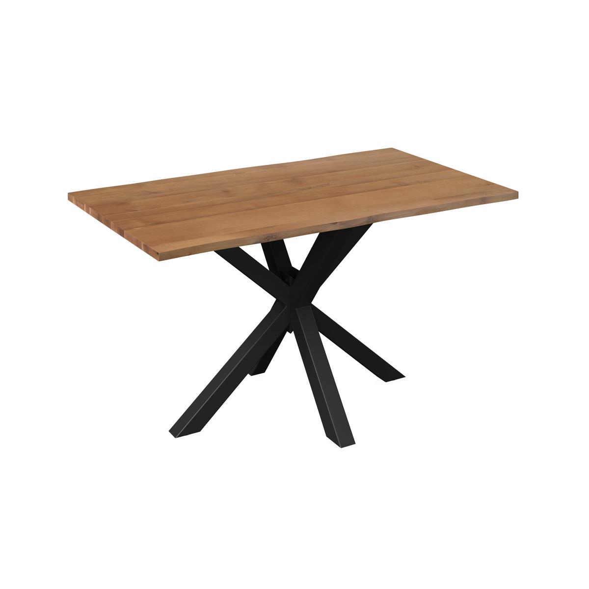 Esstisch Lesley in Holz Eiche massiv ca. 140x80 cm - Eichefarben/Schwarz, MODERN, Holz/Metall (140/80/76cm) - Bessagi Home