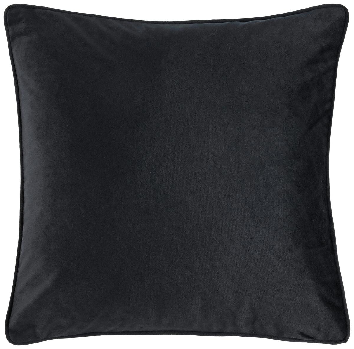 Zierkissen Viola in Schwarz ca. 45x45cm - Schwarz, ROMANTIK / LANDHAUS, Textil (45/45cm) - Modern Living