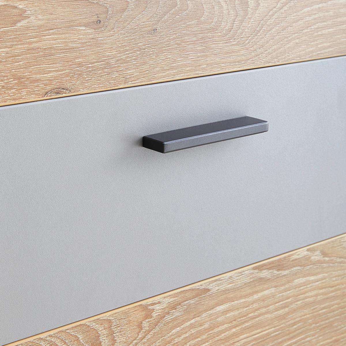 Garderobenschrank Dynamic in Grau/Eichefarben - Wildeiche, MODERN, Holzwerkstoff (65/197/37cm) - Mömax