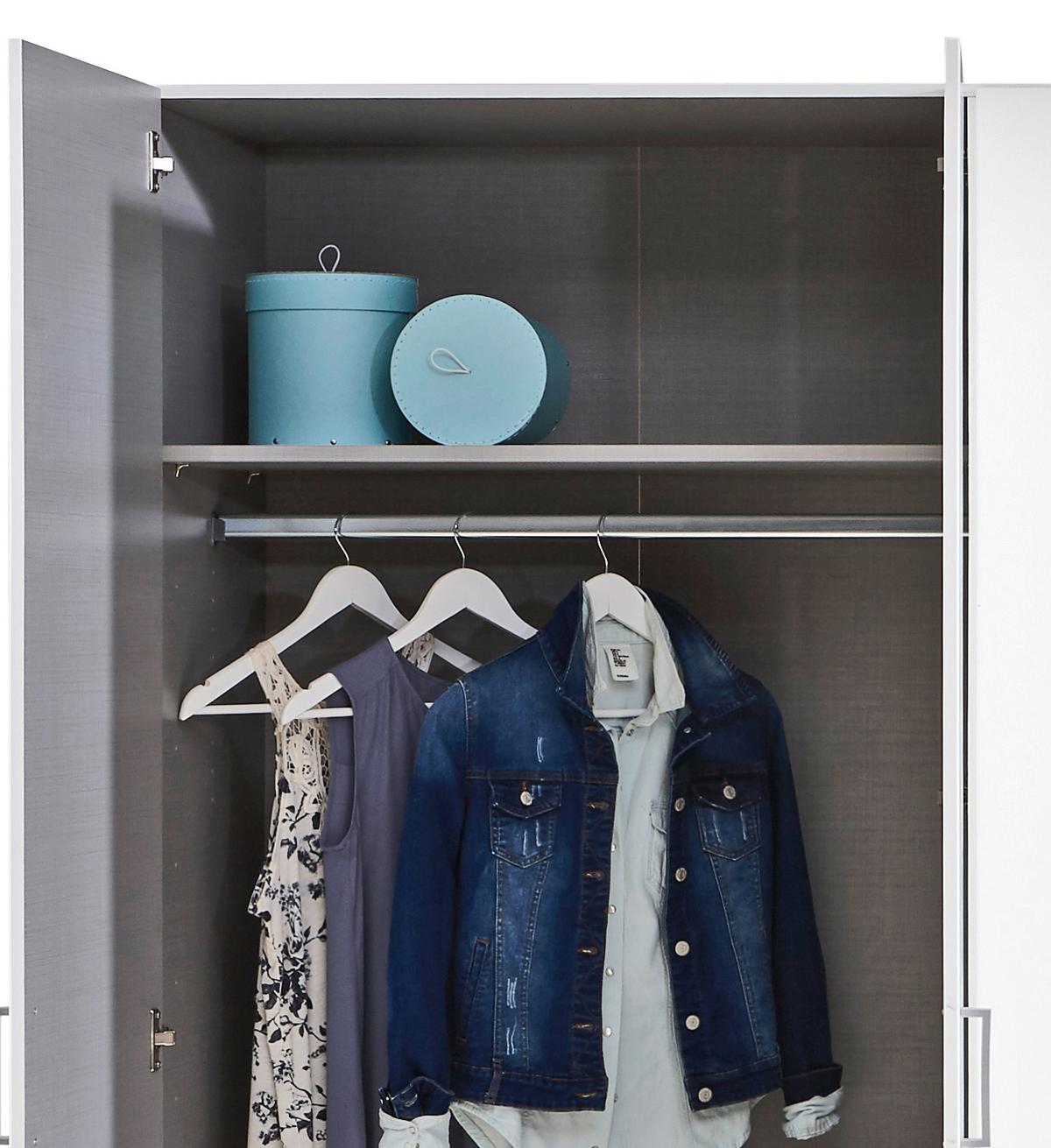 Ormar S Klasičnm Vratima Freiburg - bijela/srebrne boje, Design, staklo/drvni materijal (225/210/58cm) - Modern Living