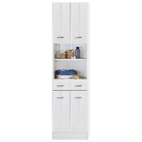 Hochschrank in Weiss 'Rallye' - Chromfarben/Weiß, KONVENTIONELL, Holzwerkstoff/Kunststoff (50/190/34cm) - Held