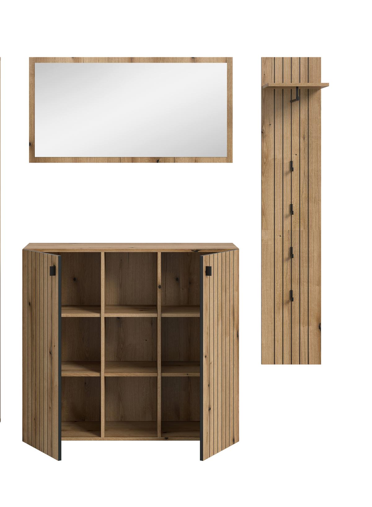 GARDEROBE STATION - Eichefarben, Design, Holzwerkstoff (157/192/37cm) - MID.YOU