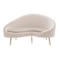 Dvosjed Lou - svijetlo siva/zlatne boje, Moderno, metal/tekstil (172/93/89cm) - Bessagi Home