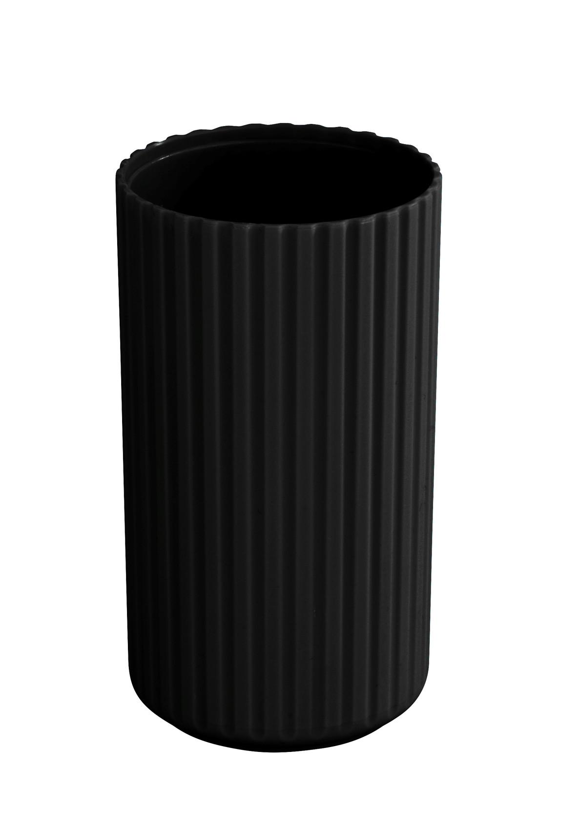 Pahar pentru periuțe de dinți Allstar Minas - negru, Modern, plastic (7cm) - Wenko