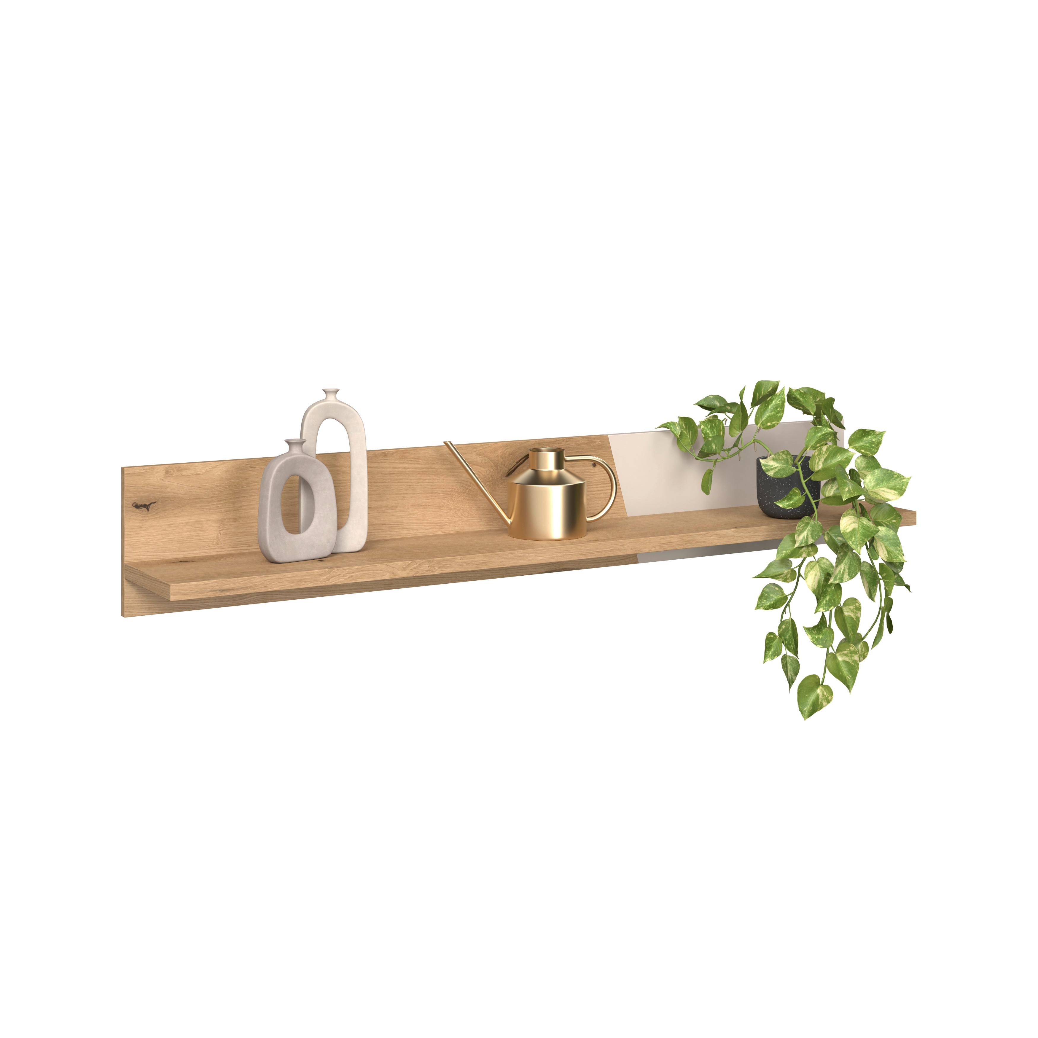 Zidna Polica Venedig New - kašmir/boje hrasta, Moderno, drvni materijal (140/23/22cm) - Modern Living