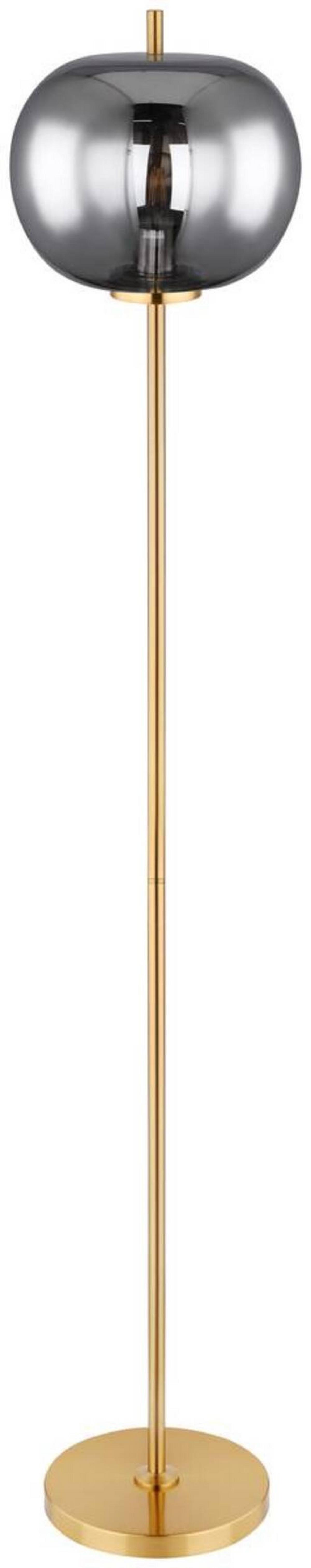 STEHLEUCHTE BLACKY I - Messingfarben, Design, Glas/Metall (30/160cm) - Globo