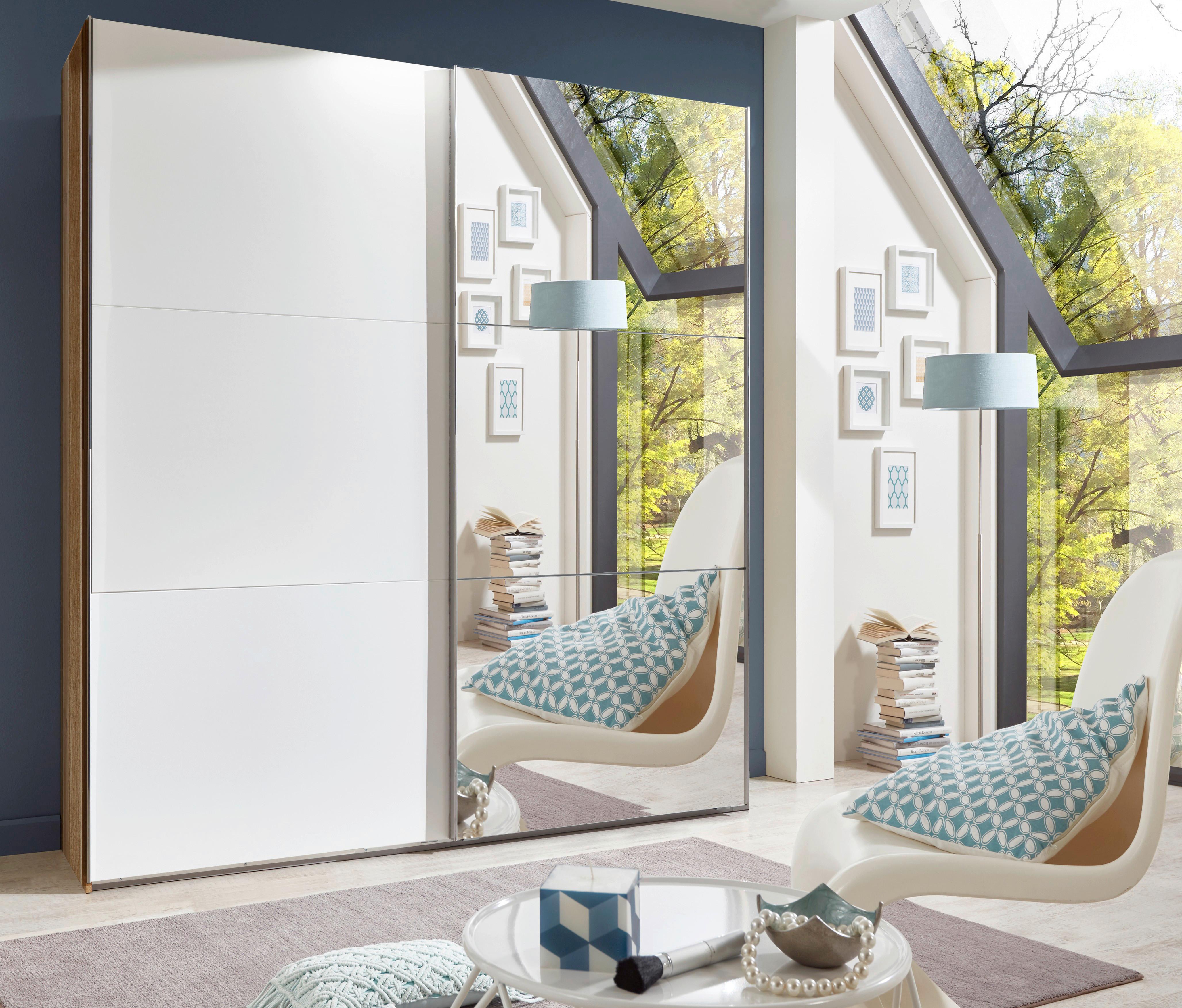 Ormar S Kliznim Vratima Level 36 A - bijela/boje hrasta, Moderno, drvni materijal/metal (200/236/65cm) - Modern Living