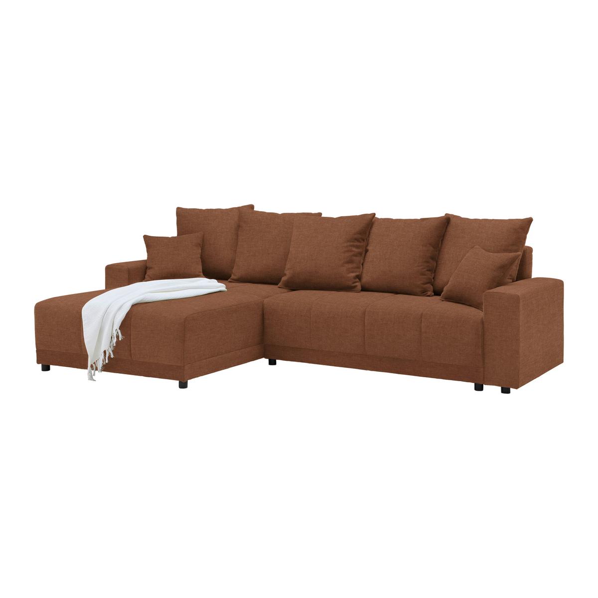 Ecksofa Alatri Cognac - Cognac/Schwarz, MODERN, Kunststoff/Textil (289/90/176cm) - Based