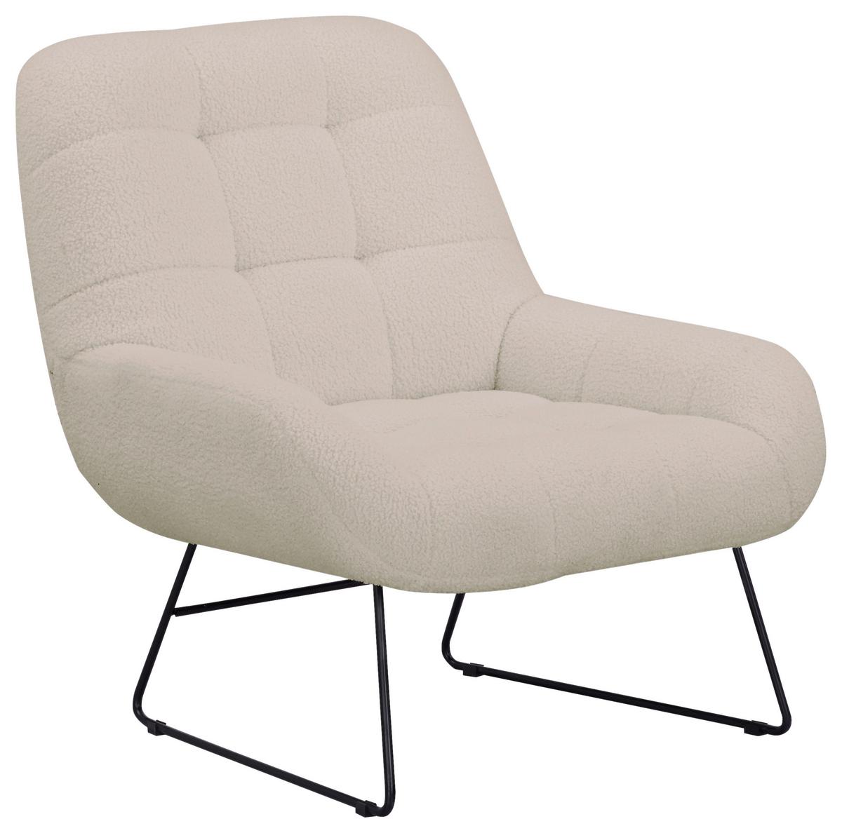 Fotelj Dot, Bež - črna/bež, Basics, kovina/tekstil (81/86/83cm) - Livetastic