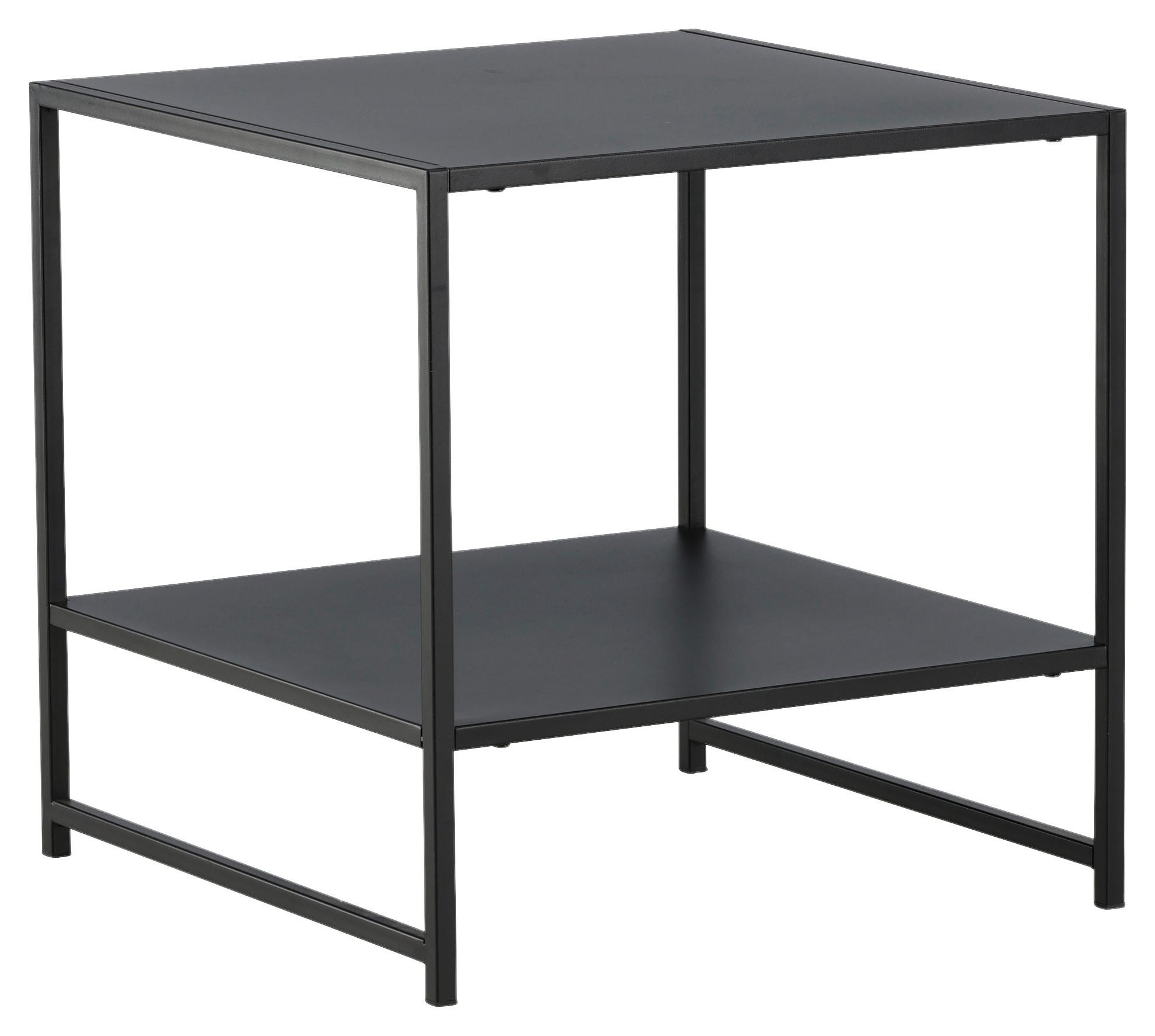 BEISTELLTISCH STAAL - Schwarz, Design, Metall (50/50/50cm) - Livetastic