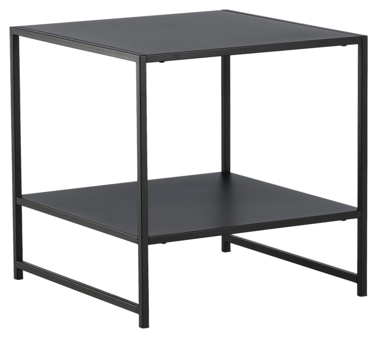 BEISTELLTISCH STAAL - Schwarz, Design, Metall (50/50/50cm) - Livetastic