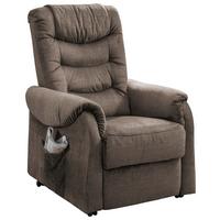 Fernsehsessel Nino Braun Velours - Schwarz/Braun, Design, Kunststoff/Textil (76/106/94cm) - Livetastic