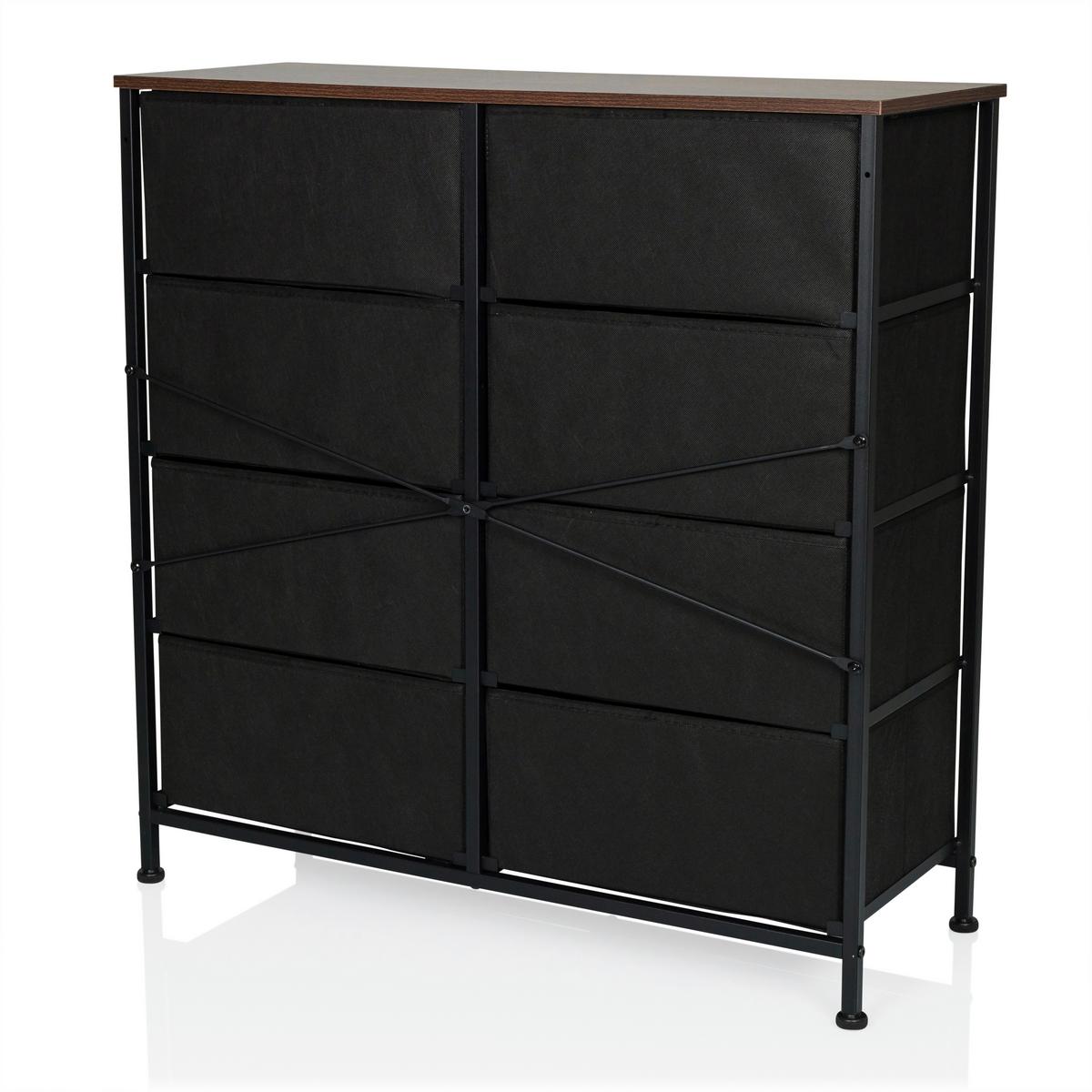 Komoda Ragala Light, Barva Hrasta - črna/barve hrasta, Moderno, kovina/tekstil (80/82/30cm) - MID.YOU