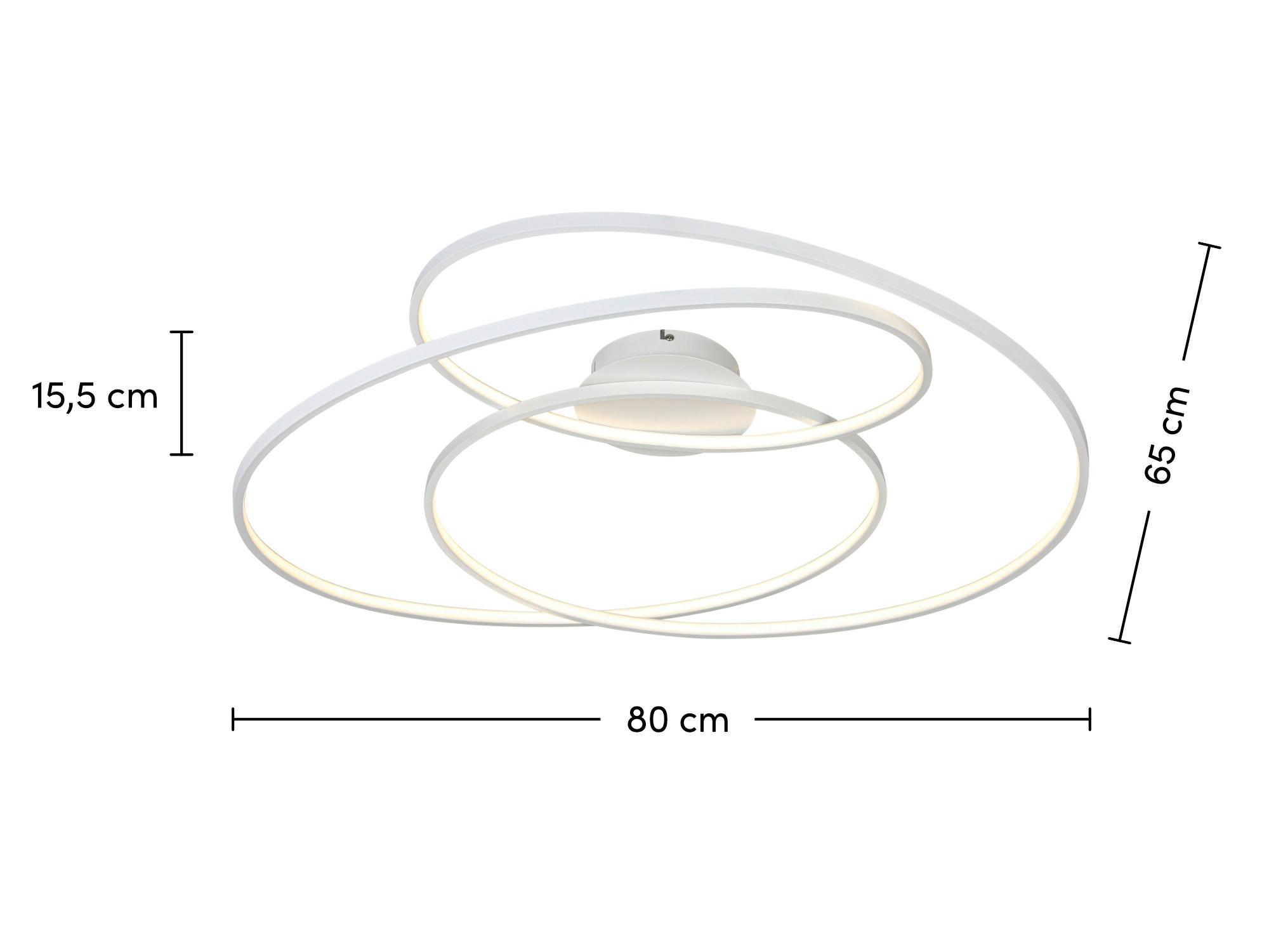 LED-TAKLAMPA WILMA - vit, Modern, metall/plast (65/80/15,5cm) - Mömax