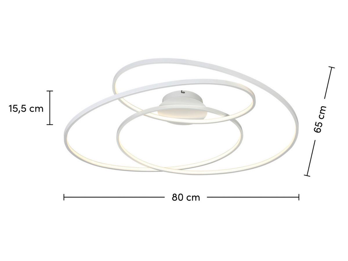 LED-Deckenleuchte Wilma Weiß max. 43 Watt - Weiß, MODERN, Kunststoff/Metall (65/80/15,5cm) - Mömax