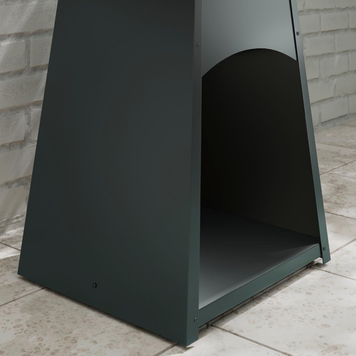 Holzkohlegrill Säule 2 Schwarz/Chrom/Edelstahlfarben - Chromfarben/Edelstahlfarben, MODERN, Metall (80/80/96cm) - Mömax