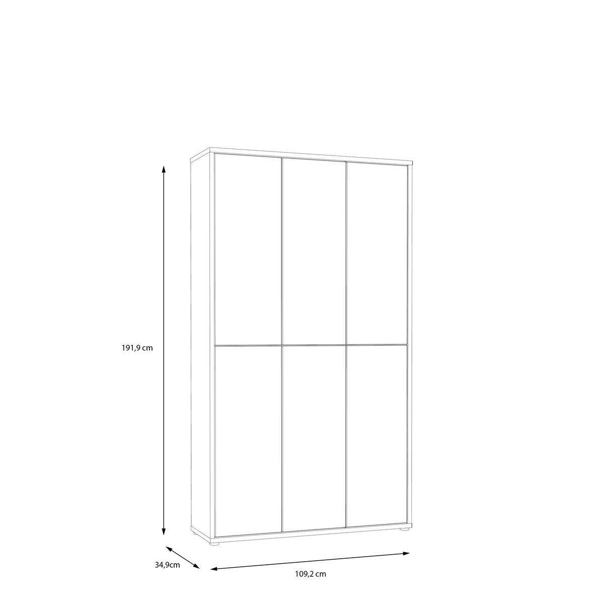Ormar Za Cipele Alice Springs - tamno plava/boje škriljevca, Moderno, drvni materijal (109,2/191,9/34,9cm) - Modern Living