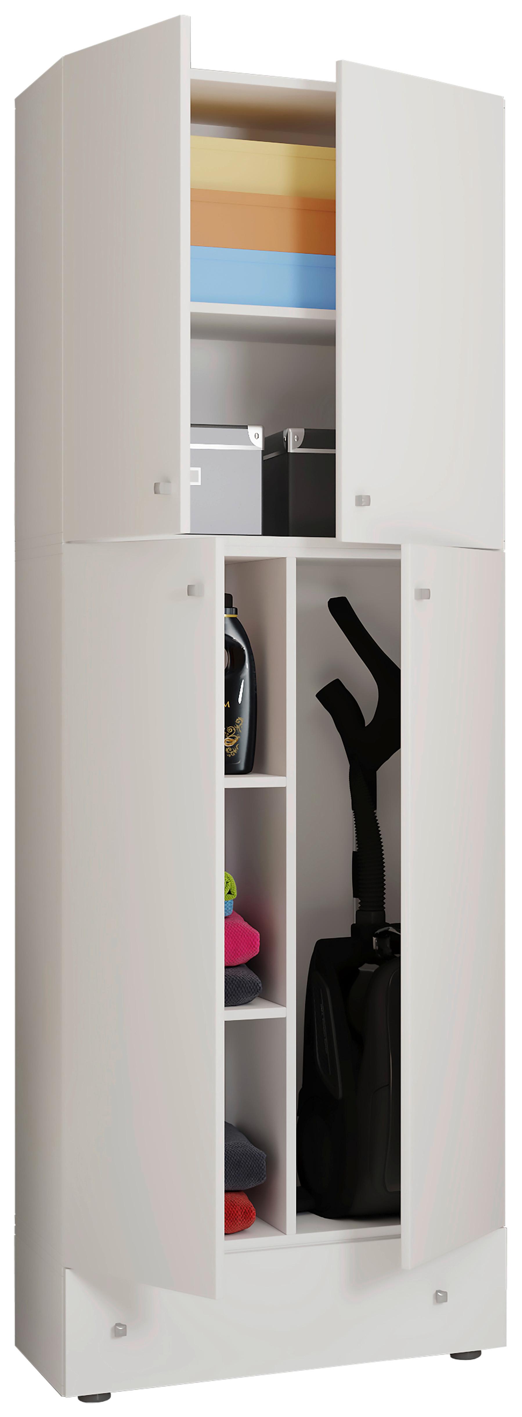 Mehrzweckschrank Lona XXL in Weiß - Schwarz/Weiß, MODERN, Holzwerkstoff/Kunststoff (70/200/39cm) - MID.YOU