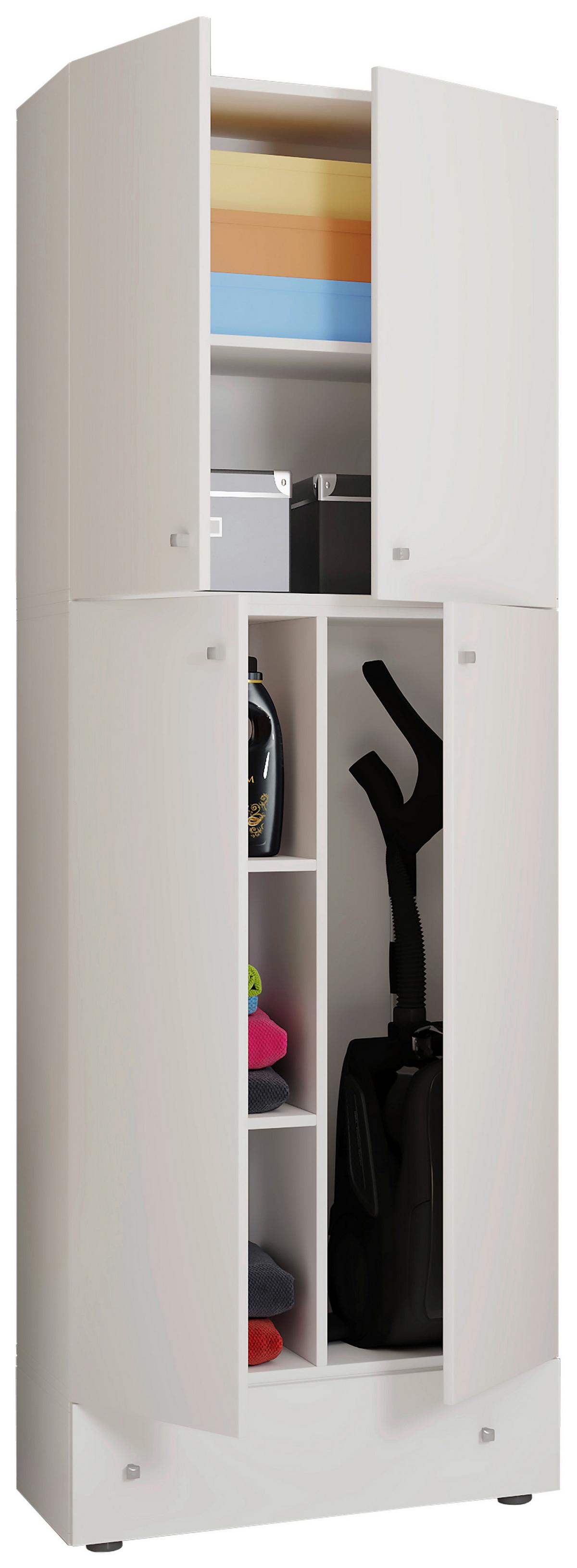 Mehrzweckschrank Lona XXL in Weiß - Schwarz/Weiß, MODERN, Holzwerkstoff/Kunststoff (70/200/39cm) - MID.YOU