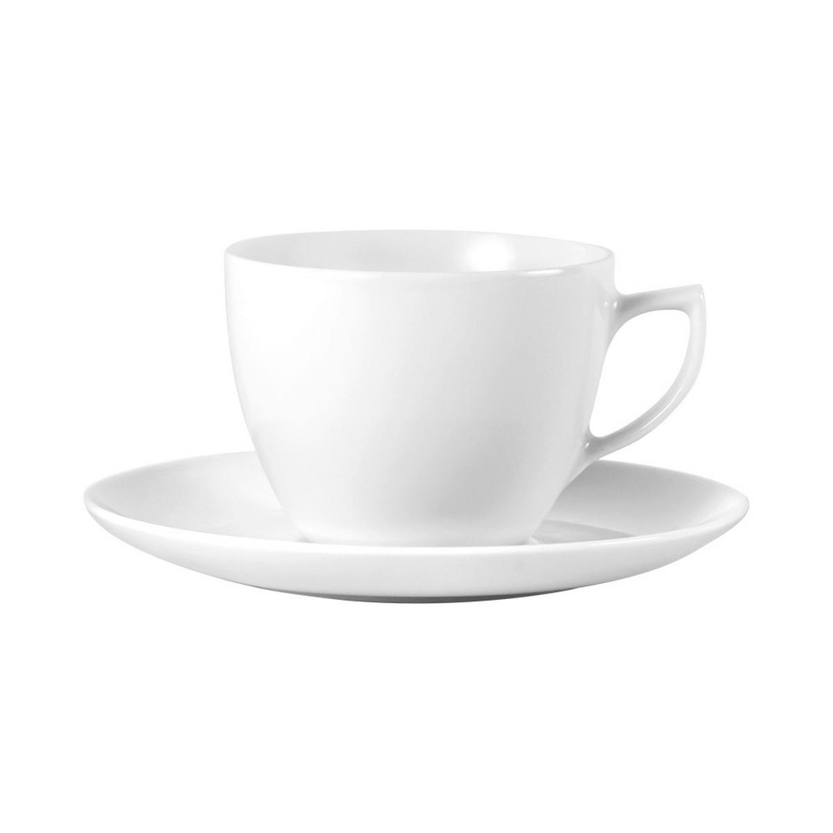 Kaffeetasse mit Untertasse Katarina in Weiss aus Keramik - Weiss, Konventionell, Keramik - Modern Living