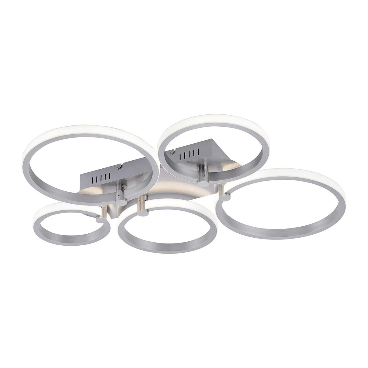 LED-Deckenleuchte in Silber max. 23 Watt - Silberfarben, Design, Metall (66/55/8,5cm)