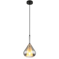 Hängeleuchte Greeky Grau/Schwarz max. 60 Watt - Schwarz/Grau, Design, Glas/Metall (20/150cm) - Globo
