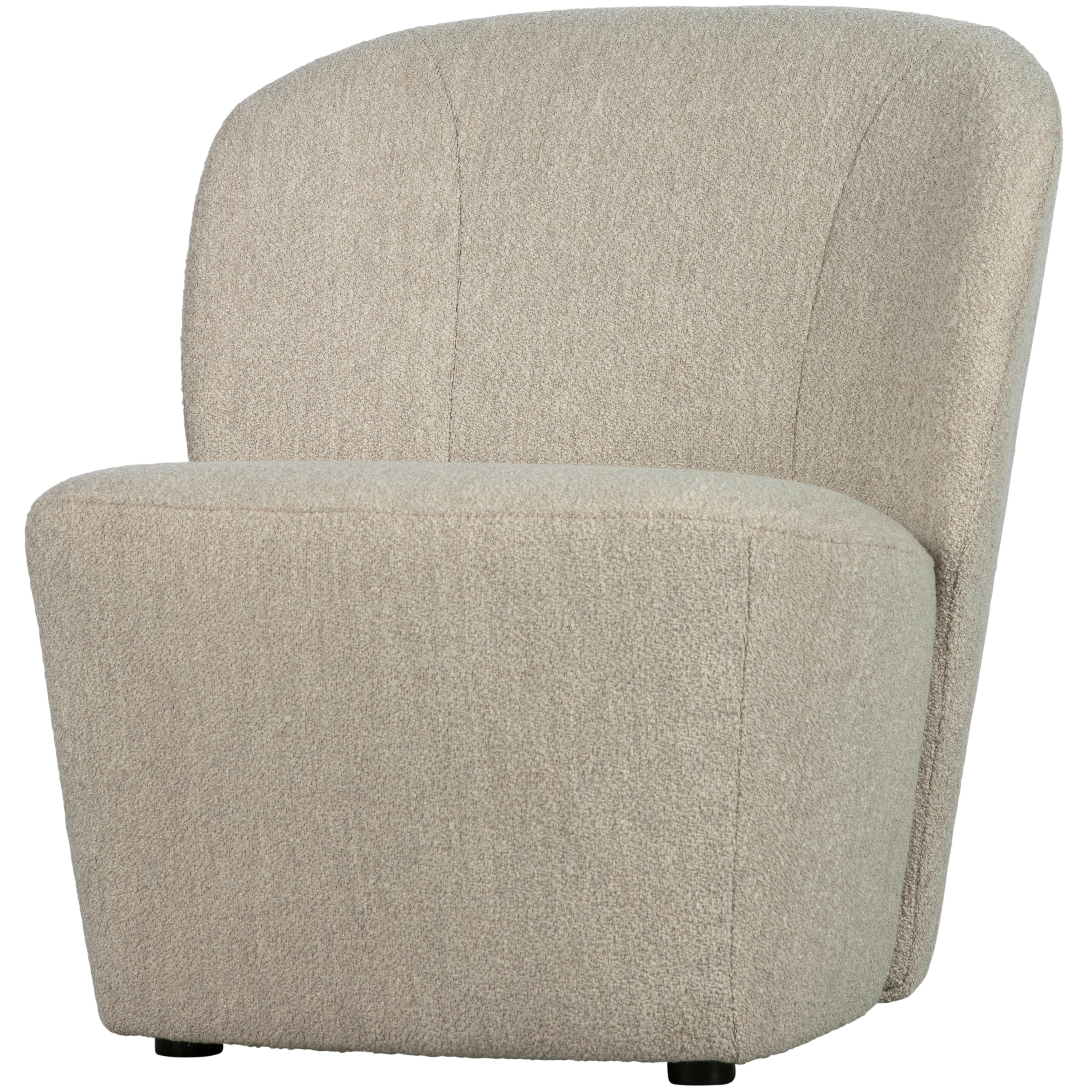 Cocktailsessel Lofty Naturfarben Bouclé - Schwarz/Naturfarben, Design, Kunststoff/Textil (68/75/72cm) - Livetastic