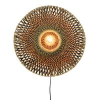 Stenska Svetilka Bali - svetlo rjava/črna, Design, kovina/naravni materiali (60/15cm) - Good & Mojo