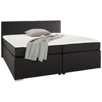 Boxspringbett Mali New Schwarz ca. 160x200cm - Chromfarben/Schwarz, KONVENTIONELL, Textil (160/200cm) - Based