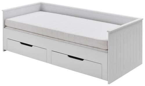 Raztegljiva Postelja Clara, Bela, 90-180x200 - bela/barve bukve, Basics, leseni material/les (90/200cm) - P & B