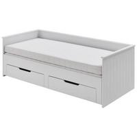 Raztegljiva Postelja Clara, Bela, 90-180x200 - bela/barve bukve, Basics, leseni material/les (90/200cm) - P & B