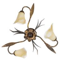 Deckenleuchte Alga Bronzefarben max. 6 Watt - Bronzefarben, KONVENTIONELL, Glas/Metall (55/55/25cm)