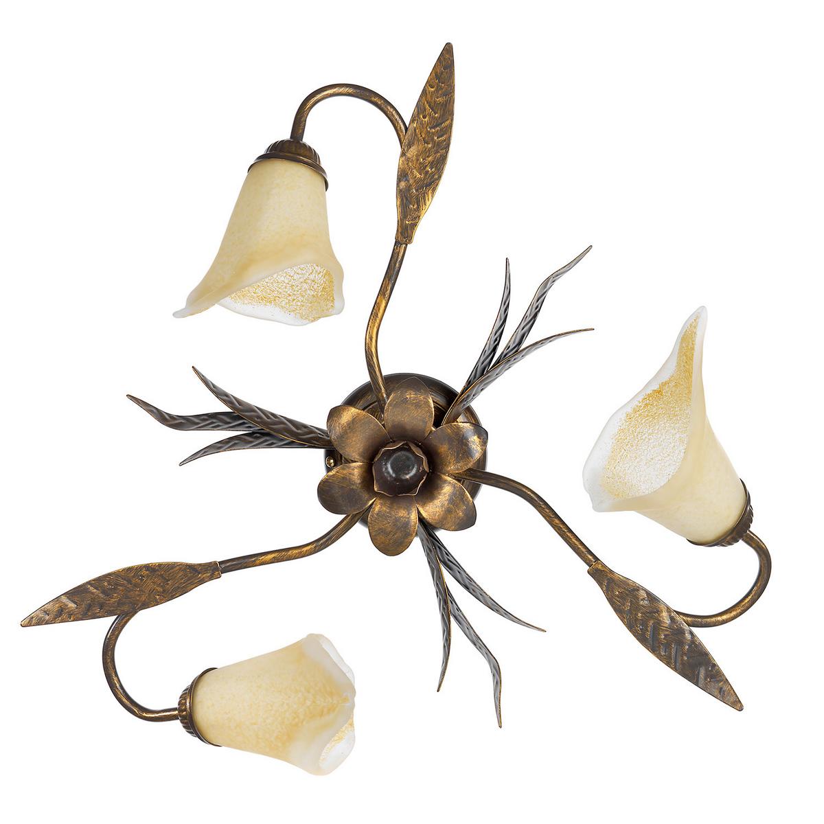 Deckenleuchte Alga Bronzefarben max. 6 Watt - Bronzefarben, KONVENTIONELL, Glas/Metall (55/55/25cm)