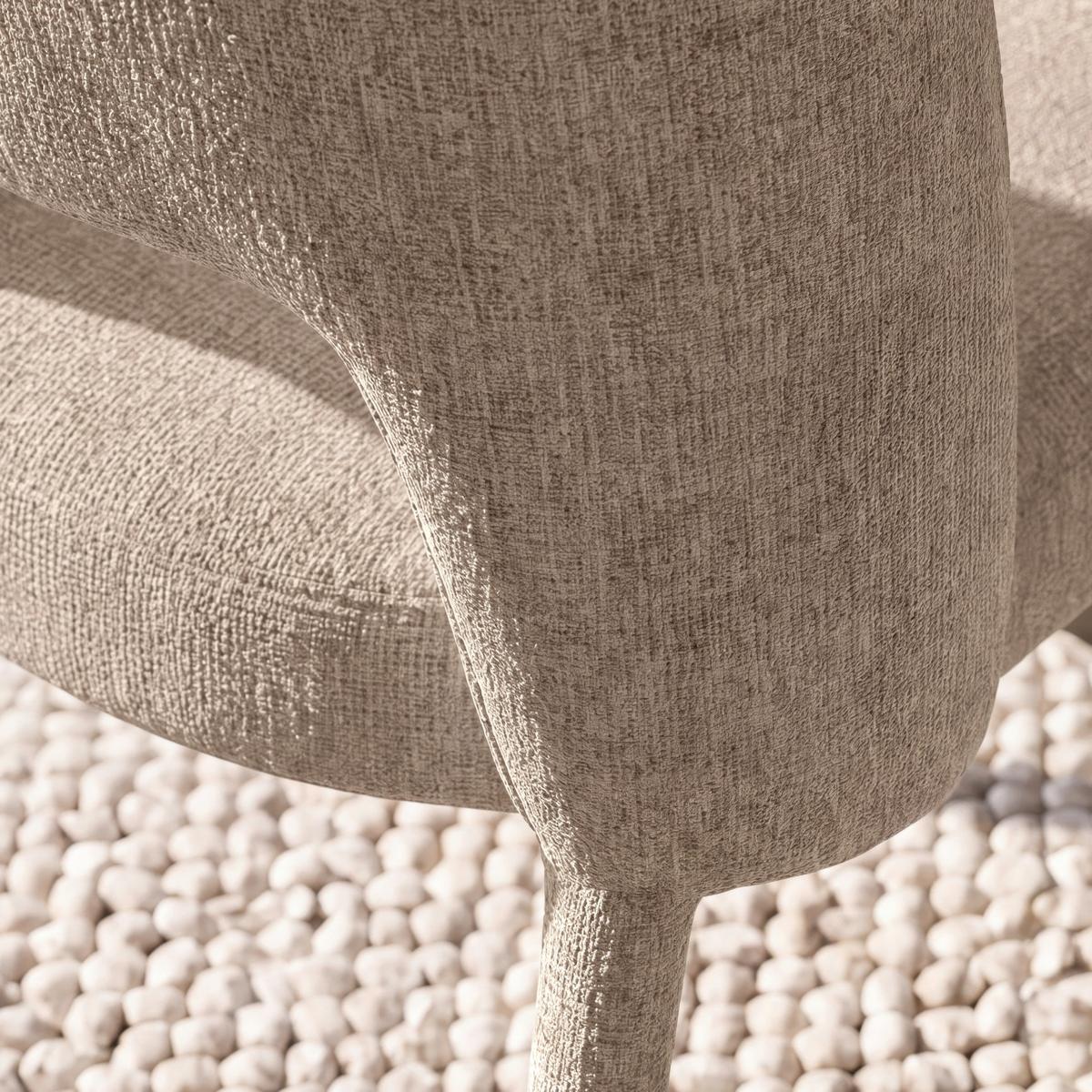 Stuhl Anea Hellgrau Webstoff Gepolstert - Hellgrau/Pinienfarben, MODERN, Holz/Textil (52/79/55,5cm) - Bessagi Home