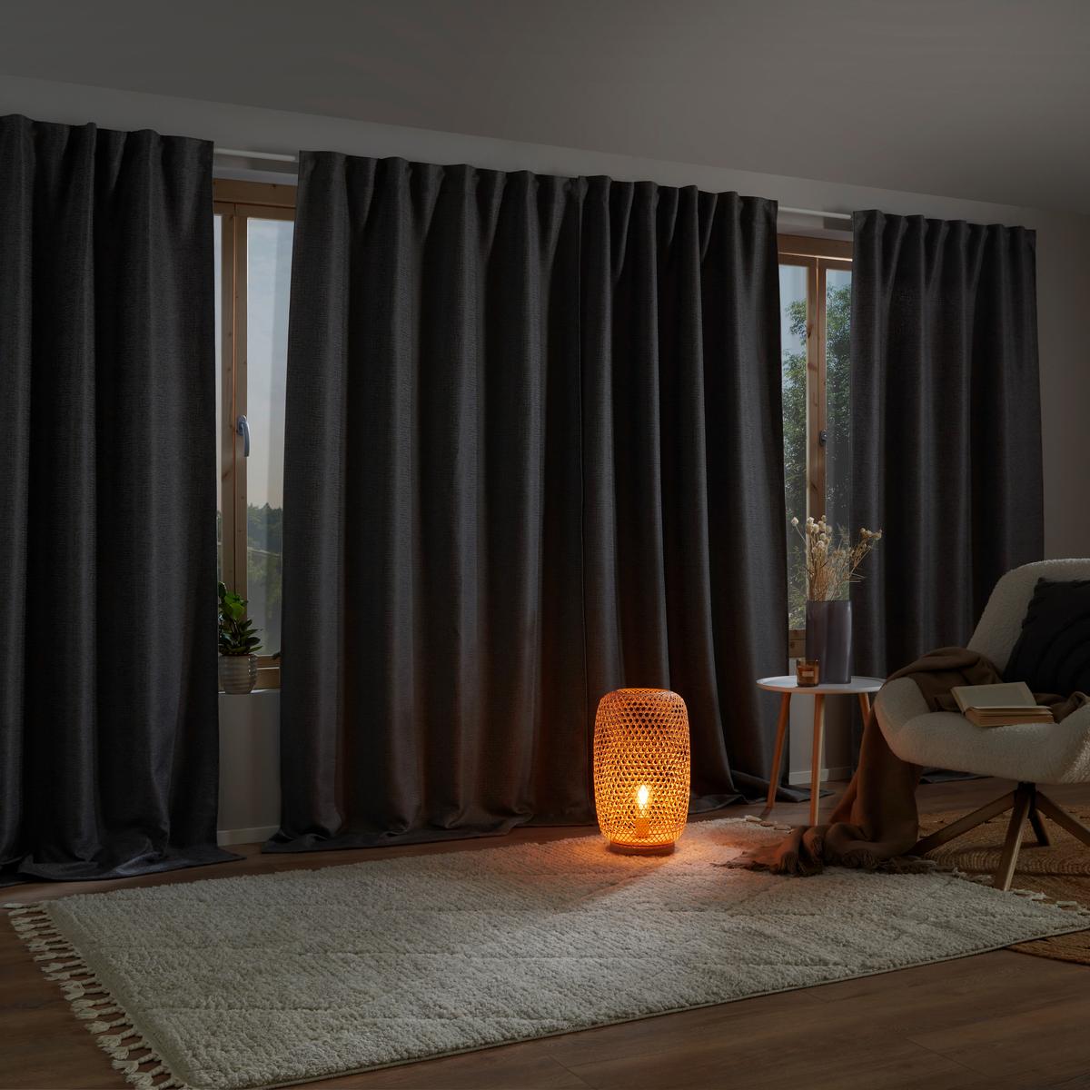 Zatemnitvena Zavesa Kai - siva, Moderno, tekstil (135/255cm) - Premium Living