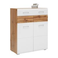 Schuhschrank in Weiß/Eichefarben - KONVENTIONELL, Holzwerkstoff (84/104/40cm) - Mömax